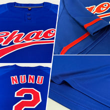 Load image into Gallery viewer, Custom Royal Red-White Two-Button Unisex Softball Jersey