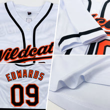 Load image into Gallery viewer, Custom White Black-Orange Authentic Baseball Jersey