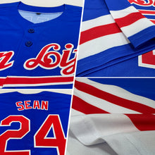Load image into Gallery viewer, Custom Thunder Blue Red-White Line Authentic Baseball Jersey