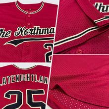 Load image into Gallery viewer, Custom Maroon Black-City Cream Mesh Authentic Throwback Baseball Jersey