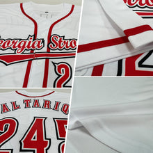 Load image into Gallery viewer, Custom White Red-Black Baseball Jersey