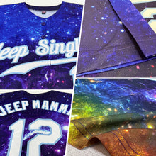 Load image into Gallery viewer, Custom Galactic White-Light Blue 3D Authentic Baseball Jersey