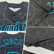 Load image into Gallery viewer, Custom Black Lakes Blue 3D Pattern Design Bowling Ball Authentic Baseball Jersey
