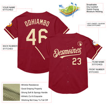 Load image into Gallery viewer, Custom Maroon Cream Mesh Authentic Throwback Baseball Jersey