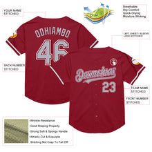 Load image into Gallery viewer, Custom Maroon Gray-White Mesh Authentic Throwback Baseball Jersey
