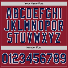 Load image into Gallery viewer, Custom Maroon Navy-White Mesh Authentic Throwback Baseball Jersey