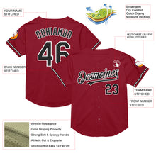Load image into Gallery viewer, Custom Maroon Black-White Mesh Authentic Throwback Baseball Jersey