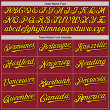 Load image into Gallery viewer, Custom Maroon Black-Gold Mesh Authentic Throwback Baseball Jersey