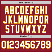 Load image into Gallery viewer, Custom Maroon White-Gold Mesh Authentic Throwback Baseball Jersey