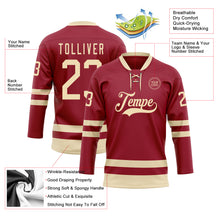 Load image into Gallery viewer, Custom Maroon Cream Hockey Lace Neck Jersey