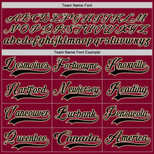 Load image into Gallery viewer, Custom Maroon Black-Cream Hockey Lace Neck Jersey