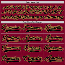 Load image into Gallery viewer, Custom Maroon Black-Old Gold Hockey Lace Neck Jersey