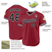 Load image into Gallery viewer, Custom Maroon Black-Gray Authentic Throwback Baseball Jersey