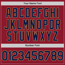 Load image into Gallery viewer, Custom Maroon Navy-Old Gold Authentic Throwback Baseball Jersey