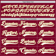 Load image into Gallery viewer, Custom Maroon White-Old Gold Hockey Jersey