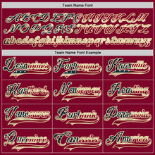 Load image into Gallery viewer, Custom Maroon Vintage USA Flag Cream-Black Hockey Jersey