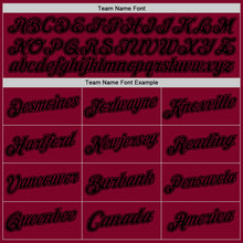 Load image into Gallery viewer, Custom Maroon Black Authentic Throwback Basketball Jersey