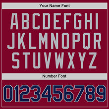 Load image into Gallery viewer, Custom Maroon Navy-Gray Authentic Throwback Basketball Jersey