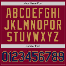 Load image into Gallery viewer, Custom Maroon Navy-Old Gold Authentic Throwback Basketball Jersey