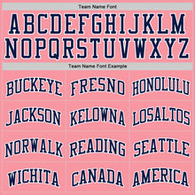 Load image into Gallery viewer, Custom Medium Pink Navy-White Authentic Basketball Jersey