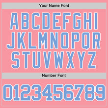 Load image into Gallery viewer, Custom Medium Pink Light Blue-White Authentic Basketball Jersey
