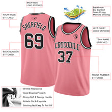 Load image into Gallery viewer, Custom Medium Pink Black-White Authentic Basketball Jersey