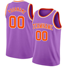 Load image into Gallery viewer, Custom Medium Purple Orange-White Authentic Basketball Jersey