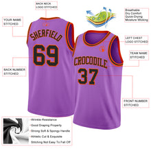 Load image into Gallery viewer, Custom Medium Purple Black-Orange Authentic Basketball Jersey