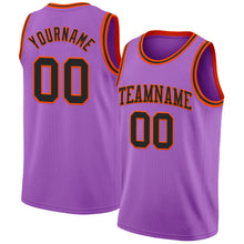 Load image into Gallery viewer, Custom Medium Purple Black-Orange Authentic Basketball Jersey