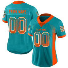 Load image into Gallery viewer, Custom Aqua Orange-White Drift Fashion Football Jersey