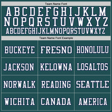 Load image into Gallery viewer, Custom Midnight Green Navy-White Mesh Authentic Throwback Football Jersey