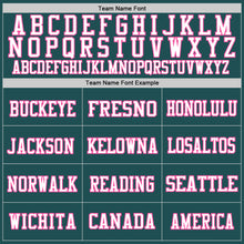 Load image into Gallery viewer, Custom Midnight Green Pink-White Mesh Authentic Throwback Football Jersey