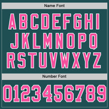 Load image into Gallery viewer, Custom Midnight Green Pink-White Mesh Authentic Throwback Football Jersey