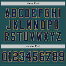 Load image into Gallery viewer, Custom Midnight Green Navy-Old Gold Mesh Authentic Throwback Football Jersey