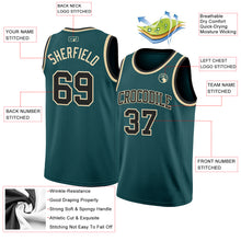 Load image into Gallery viewer, Custom Midnight Green Black-Cream Authentic Basketball Jersey