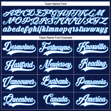 Load image into Gallery viewer, Custom Navy White-Powder Blue Hockey Lace Neck Jersey