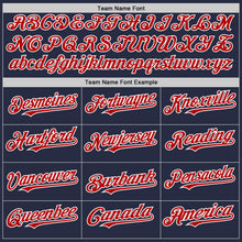 Load image into Gallery viewer, Custom Navy Red-White Mesh Authentic Throwback Baseball Jersey