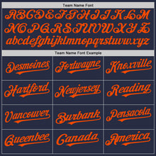 Load image into Gallery viewer, Custom Navy Orange Mesh Authentic Throwback Baseball Jersey