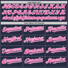 Load image into Gallery viewer, Custom Navy Pink-White Mesh Authentic Throwback Baseball Jersey