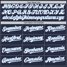 Load image into Gallery viewer, Custom Navy White-Light Blue Mesh Authentic Throwback Baseball Jersey