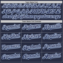 Load image into Gallery viewer, Custom Navy White-Light Blue Mesh Authentic Throwback Baseball Jersey