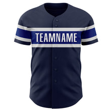 Load image into Gallery viewer, Custom Navy Royal-White Authentic Baseball Jersey