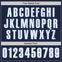 Load image into Gallery viewer, Custom Navy White-Light Blue Authentic Baseball Jersey