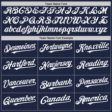 Load image into Gallery viewer, Custom Navy White-Red Authentic Baseball Jersey
