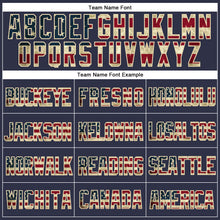 Load image into Gallery viewer, Custom Navy Vintage USA Flag-Cream Mesh Authentic Throwback Baseball Jersey