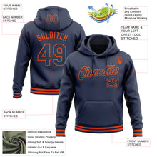 Load image into Gallery viewer, Custom Stitched Navy Orange Sports Pullover Sweatshirt Hoodie