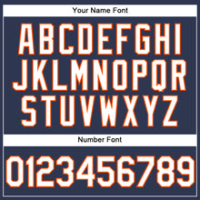 Load image into Gallery viewer, Custom Stitched Navy White-Orange Sports Pullover Sweatshirt Hoodie