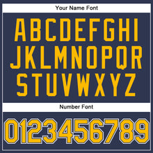 Load image into Gallery viewer, Custom Stitched Navy Gold-White Sports Pullover Sweatshirt Hoodie