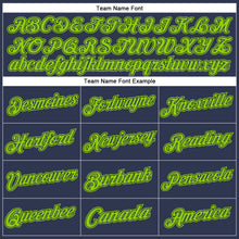 Load image into Gallery viewer, Custom Stitched Navy Neon Green Sports Pullover Sweatshirt Hoodie