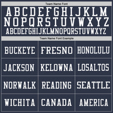 Load image into Gallery viewer, Custom Navy White Mesh Authentic Throwback Football Jersey